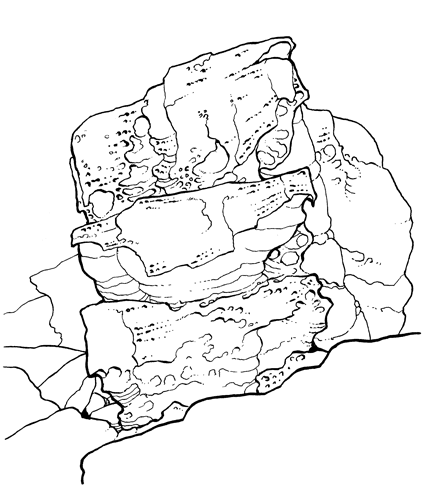 Illustration - Cliffs in ink